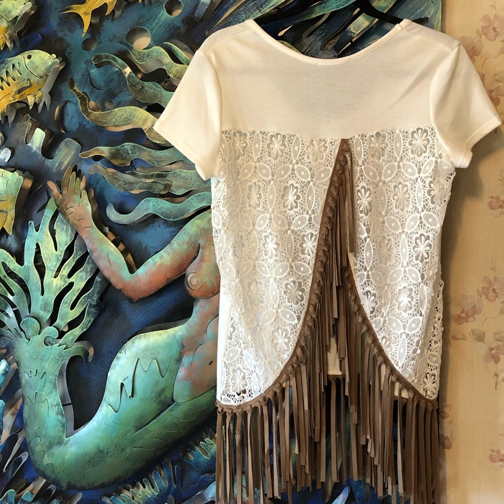 Fringe and lace top!